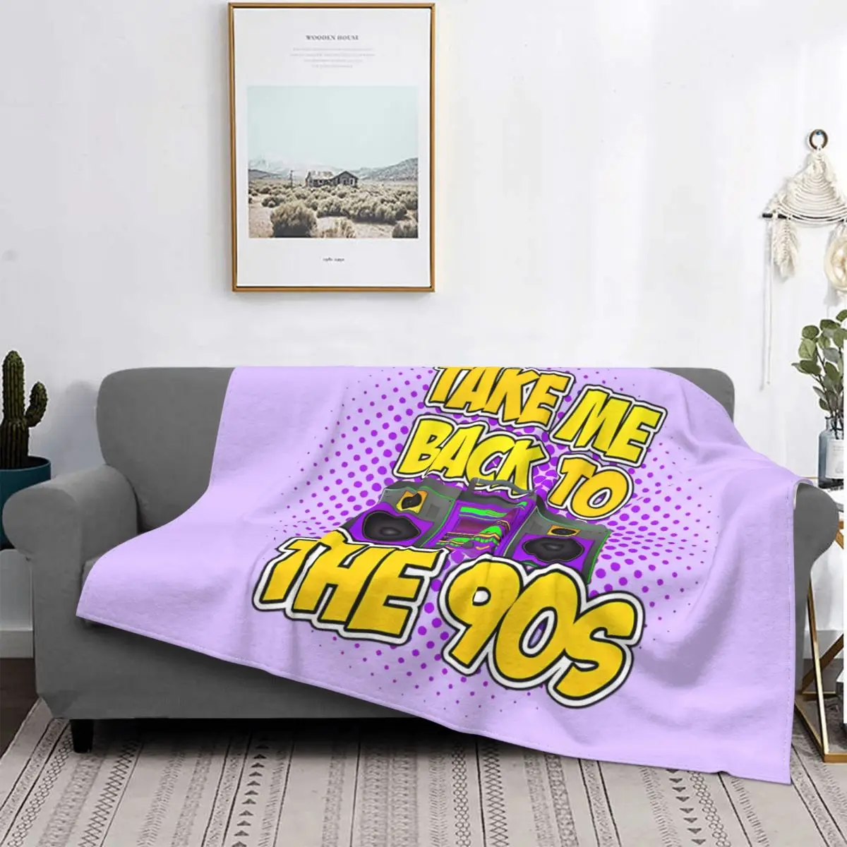 Purple Blanket Back To The 90s Cartoon Fleece Plush All Season Breathable Lightweight Thin Throw Blankets For Office Bedspread