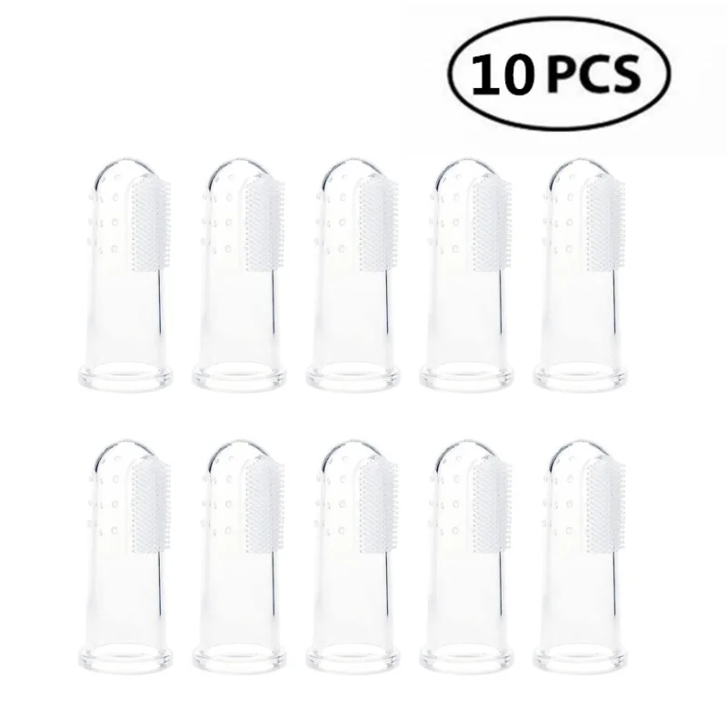10-teiliges Hundezahnbürstenset, Fingerzahnbürste für Hunde, Katzen, Welpen, Zahnbürsten, Hundezahnbürsten für alle Haustiere