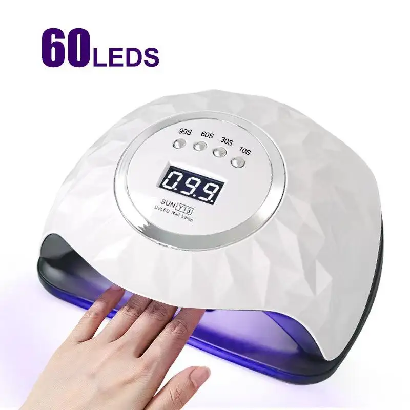 

Professional UV LED Nail Lamp with 60 LEDs Nail Fungus Laser Device Timer LCD Display Infrared Sensor Light Therapy for Manicure