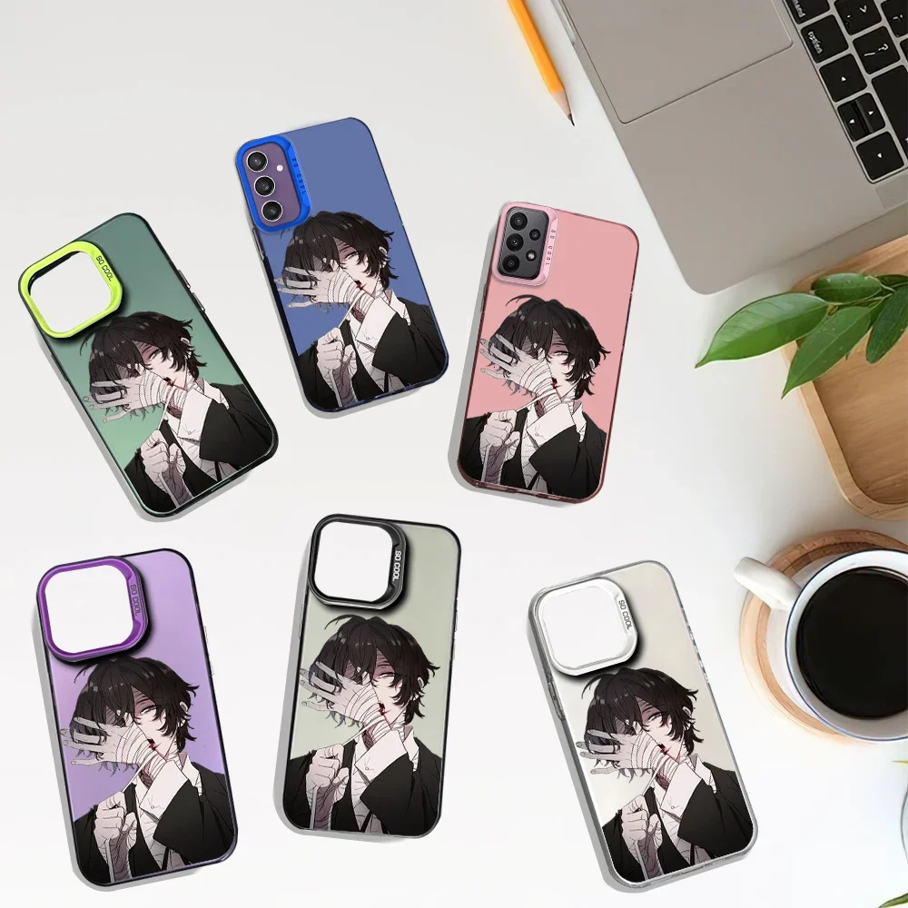 Osamu Dazai B-Bungo Stray Dogs Laser Phone Case for Samsung S24 23 22 ULTRA A25 33 32 34 S PLUS IMD Shockproof Silicone Coque