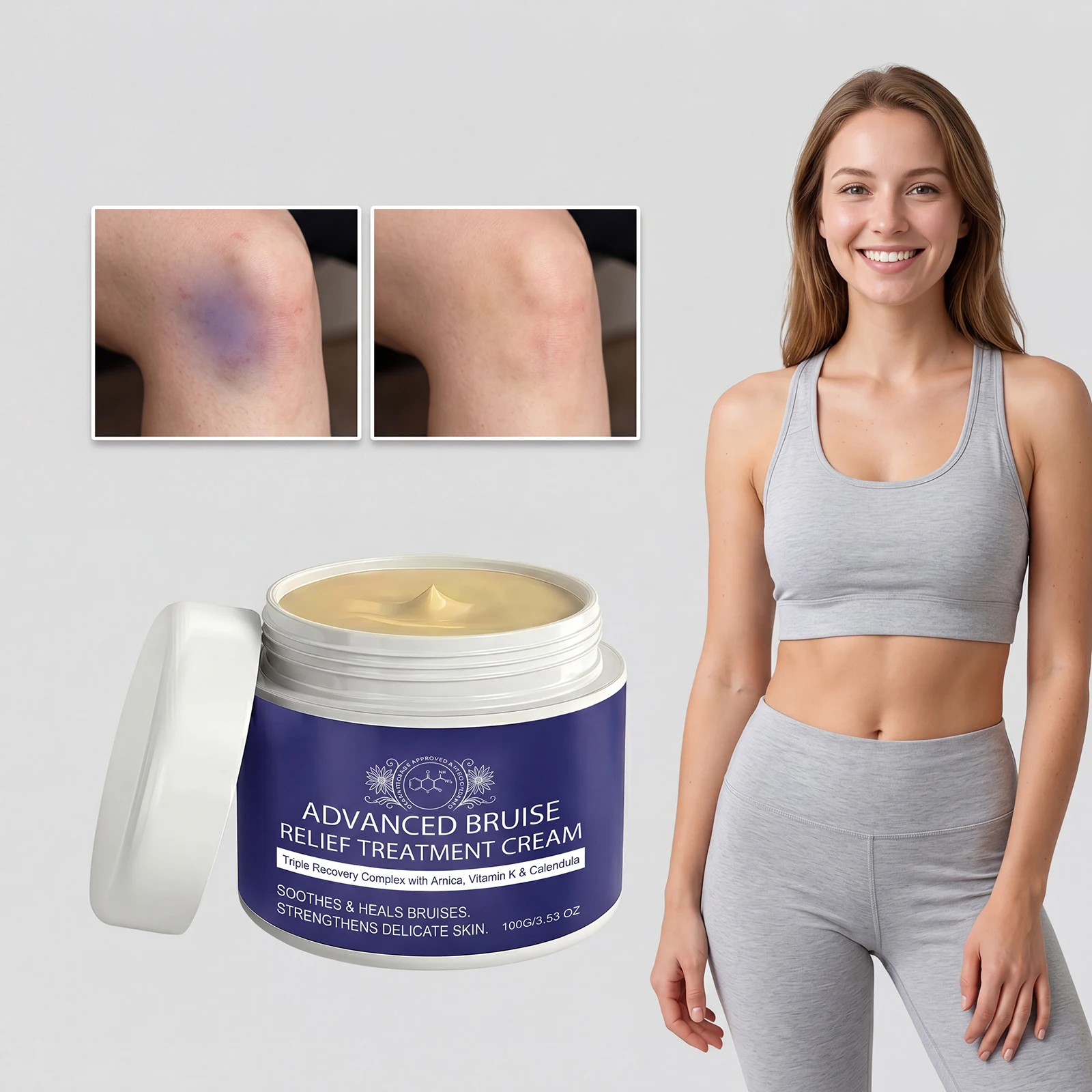 Hydrating Body Skin Care Massage Cream Soothe Bruised Skin Support Microcirculation Fade Discoloration Reduce Swelling Sensitive