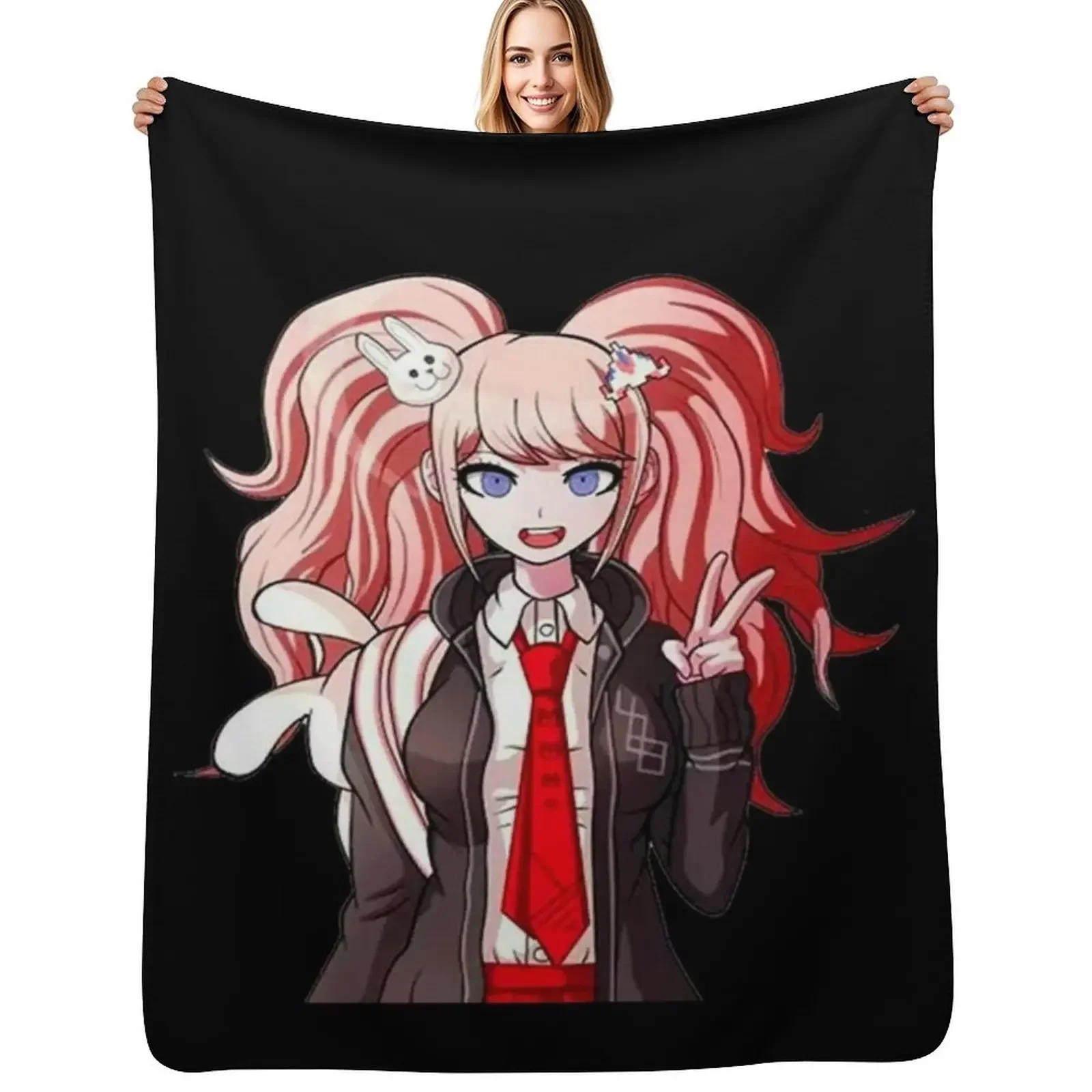 

CUTE JUNKO ENOSHIMA Sticker Throw Blanket Thermal Hair Flannel Blanket