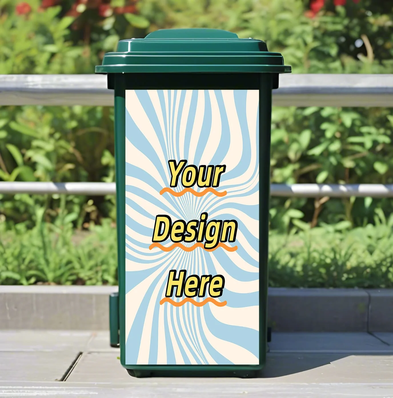 DIY Custom Print Self‑Adhesive Trash Can Vinyl Decal Self‑Adhesive Yard Outdoor Custom Personalized Wheelie Bin Decor Sticker