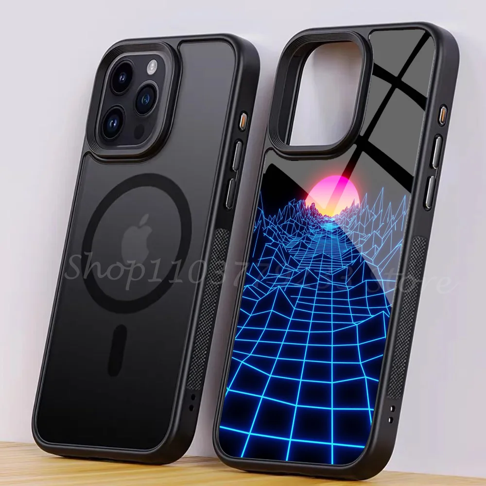 Synthwave Art Phone Case For IPhone 15 14 13 Pro Max 11 Mini Alex Mirror For Magsafe Wireless Charging Cover