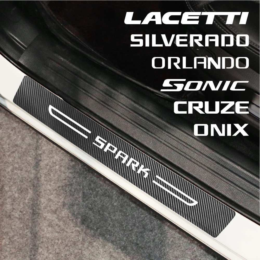 Car Sill Sticker Auto Accessories For Chevrolet CRUZE LACETTI SPARK TRACKER ONIX CORVETTE ORLANDO TAHOE BOLT TRAVERSE CAVALIER