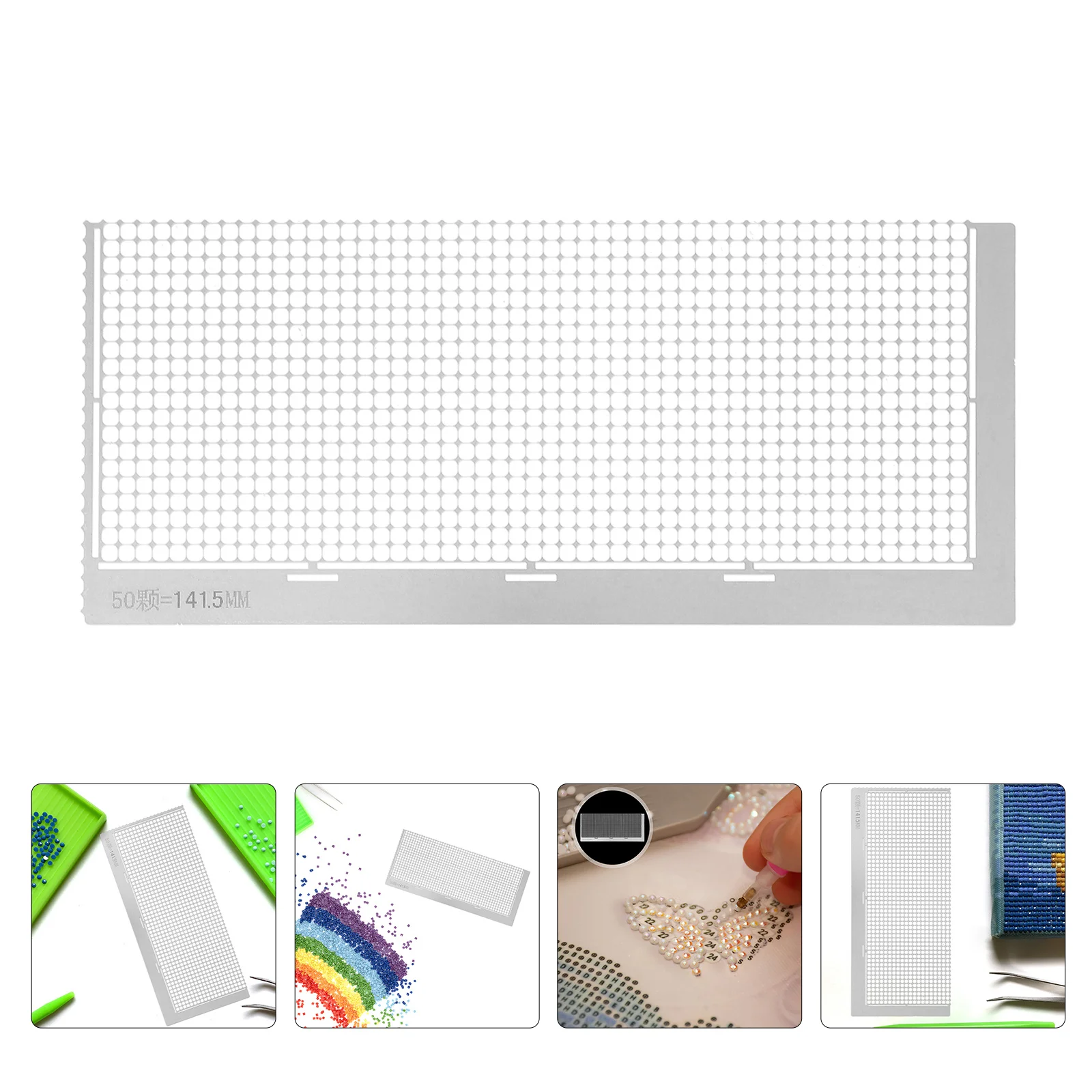 

2Pcs Diamond Art Tools Stainless Steel Mesh Ruler Rhinestone Painting DIY Drawing Locator Wide Versatility Antistick