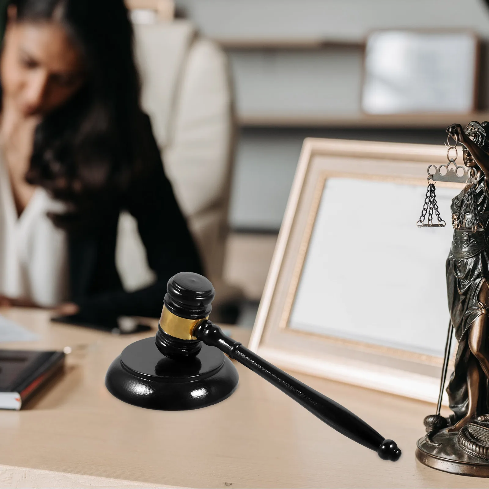 

1Set Wooden Gavel for Auction Judge Hammer Multifunctional Court Sale Hammer Solid Wood Gavel for Meetings Lawyer Accessories