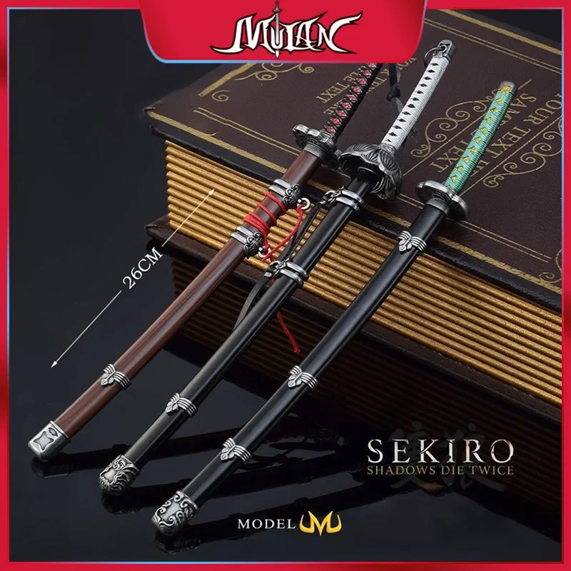 26cm Sekiro：Shadows Die Twice Katana Anime Game Peripheral Metal Samurai Sword Safety Blunt Cosplay Weapon Model Gifts Toys Boys