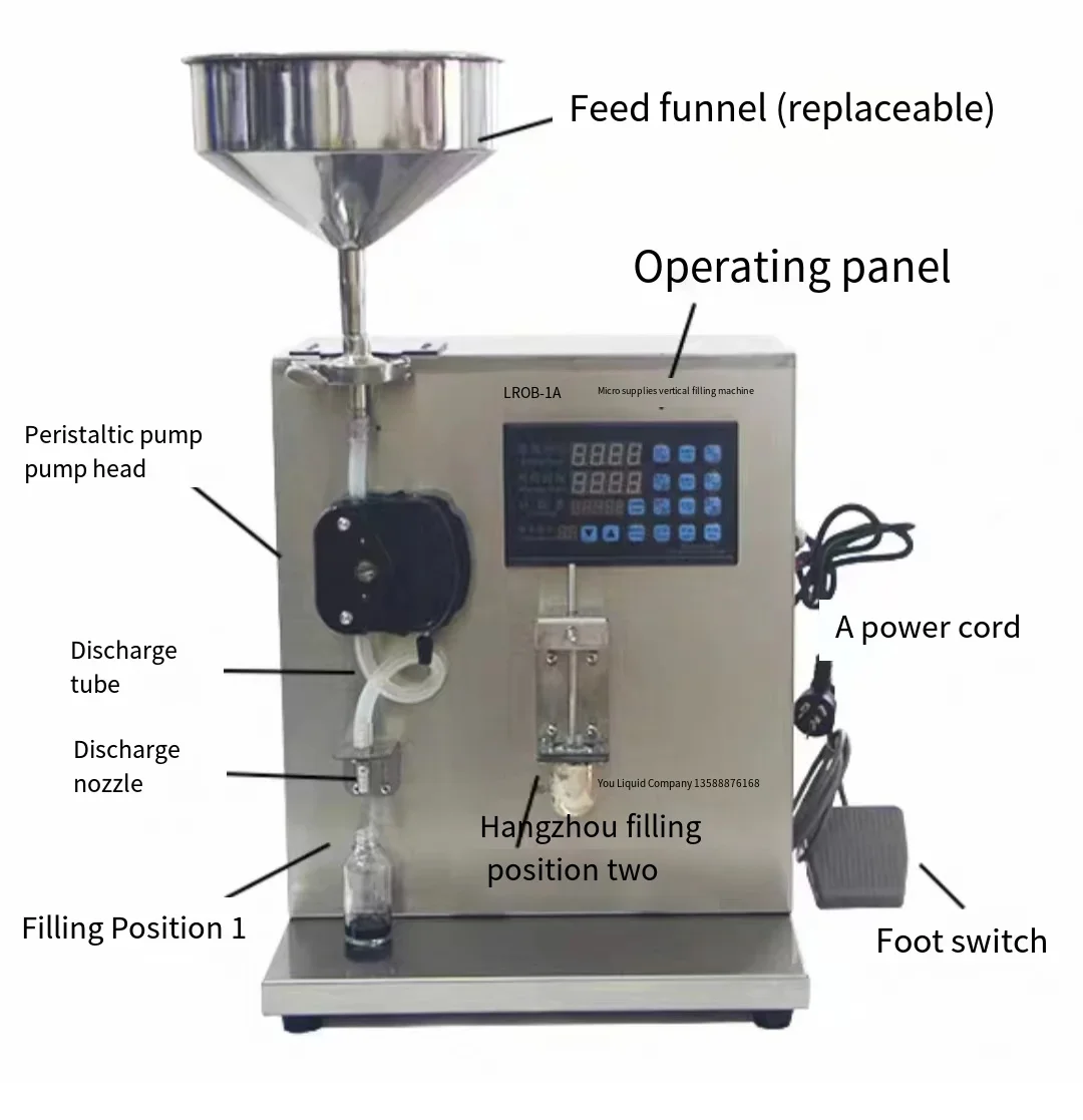 Automatic Thick Liquid Bottling Machine Oil Honey Nail Polish Gel Lip Balm Water Beverage Bottle Filling Equipment Semi-Automati