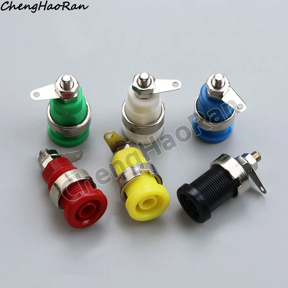 2/5 шт. 4 мм клемма, разъем типа «банан», безопасный разъем для панели CATIII 1 кВ/MAX 32A, латунь, никелированная замена