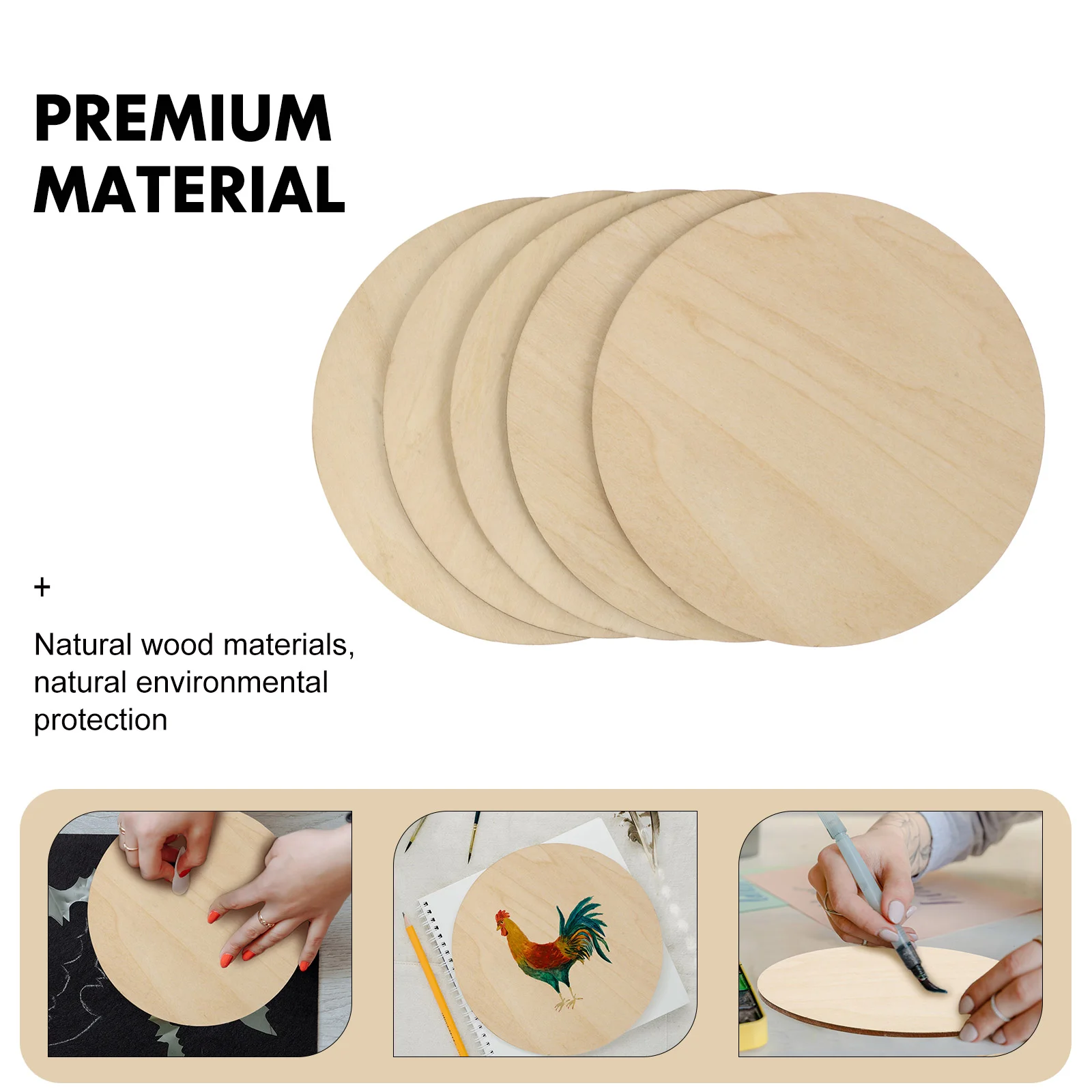 Diy Supplies Diameter 15cm 20cm Natural Unfinished Unfinished Wooden Rounds Circles Discs for DIY Craft kids Christmas