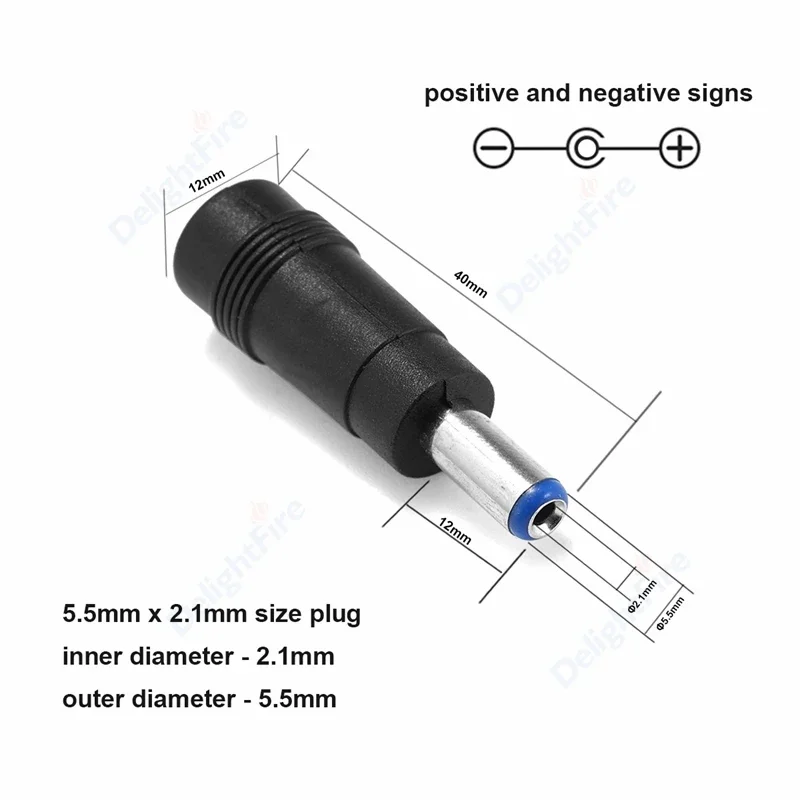 Dc Power Adapter Connector Plug Conversion Head Jack Female Socket 5.5*2.5mm Turn To Male 5.5*2.1mm for CCTV Camera LED Strip