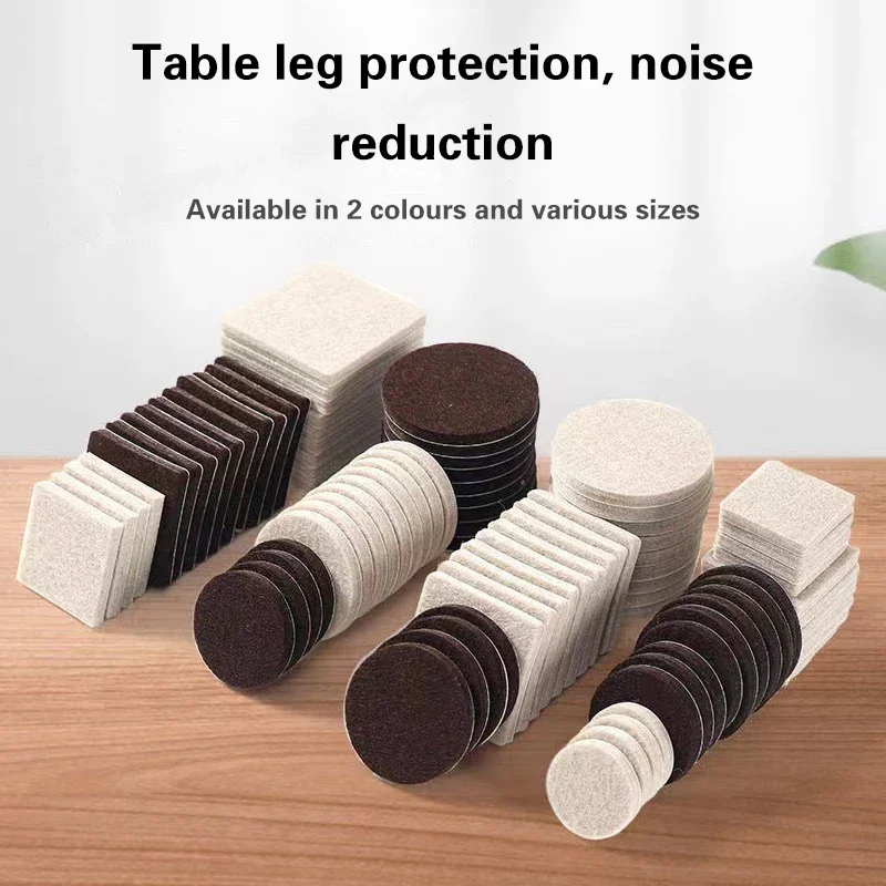 1Pc 3mm Felt Table Chair Foot Pad Furniture Protection Pad Floor Wear-resistant Noise Reduction Anti Slip Stool Chair Corner Pad