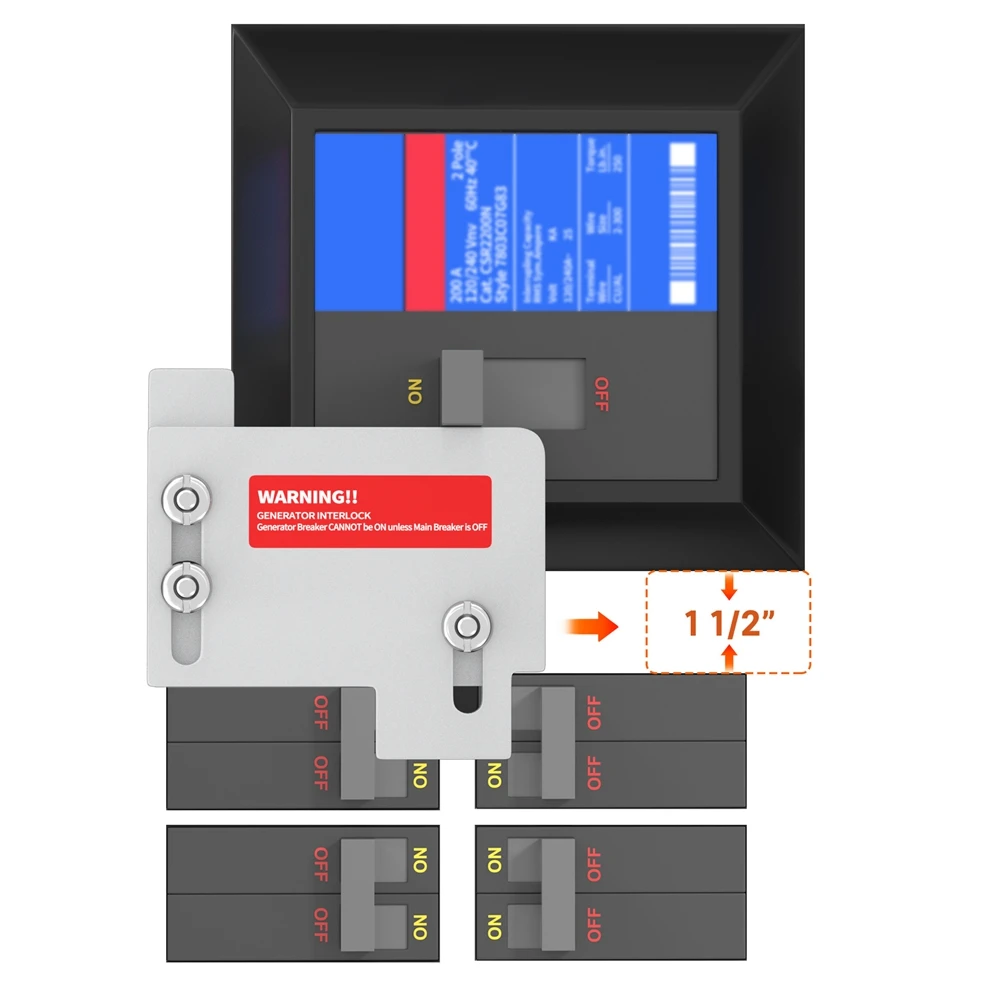 Generator Interlock Kit for Eaton Cutler Hammer CH Series 150 & 200 Amp W/TAN Breaker,Horizontal Electrical Interlock