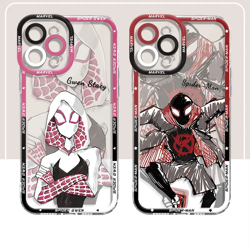 Marvel Cartoon Spiderman Phone Case for Honor X8a 90 Lite X8 4G X9a 5G X8 TPU Clear Silicone Cover