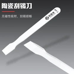 1Pcs ceramics solder paste scraper Non magnetic solder paste spatula for BGA reballing stencil Magnetic Tin planting platform