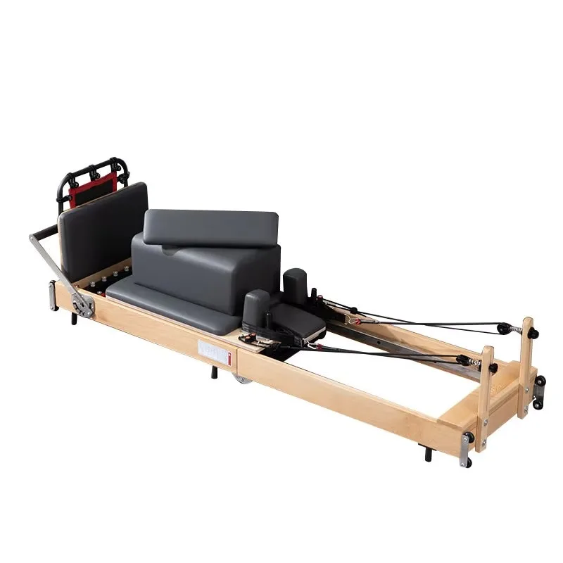 YTYIN Portable Maple/Oak Wood Pilates Reformer Foldable Core Bed For Compact Studio Gym & Yoga Training With 10-Year Warranty