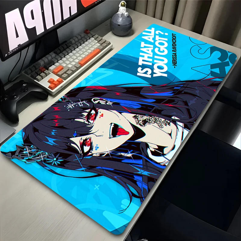 

900x400mm Anime Cute Girl Gaming Mouse Pad, Non-Slip Rubber Stitched Edge Table Carpet, Soft Computer Cushions for Laptop PC
