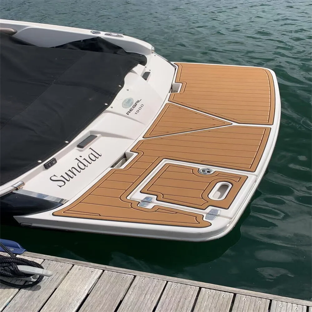 2016 Re-gal 1900 ES Swim Platform Cockpit Pad Boat EVA Foam Faux Teak Deck Floor Mat SeaDek MarineMat Style Self Adhesive ZS