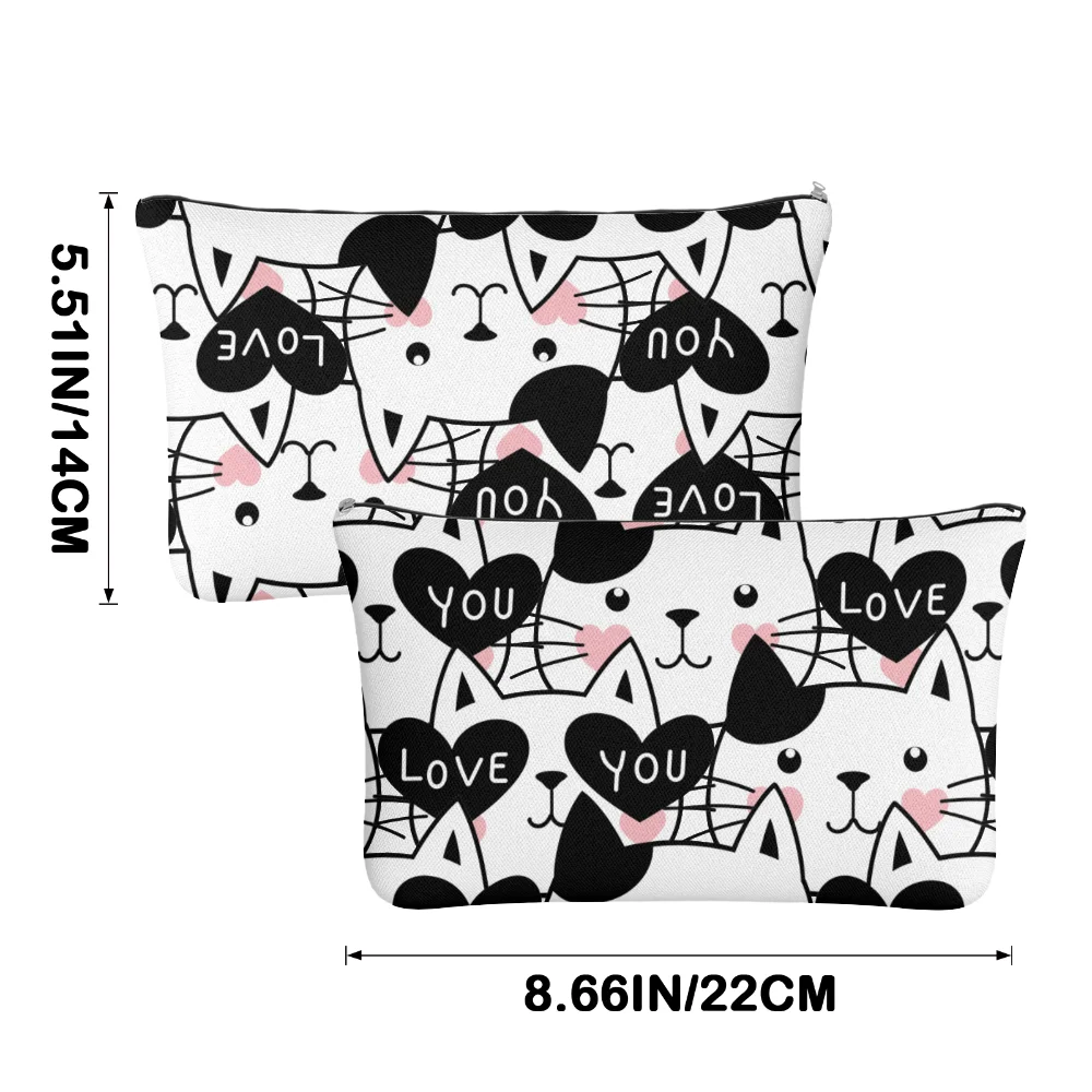 Custom Photo Canvas Makeup Bag Personalized Cosmetic Pouch Zipper Toiletry 14x22cm for Travel Women Birthday Gift Party Favor