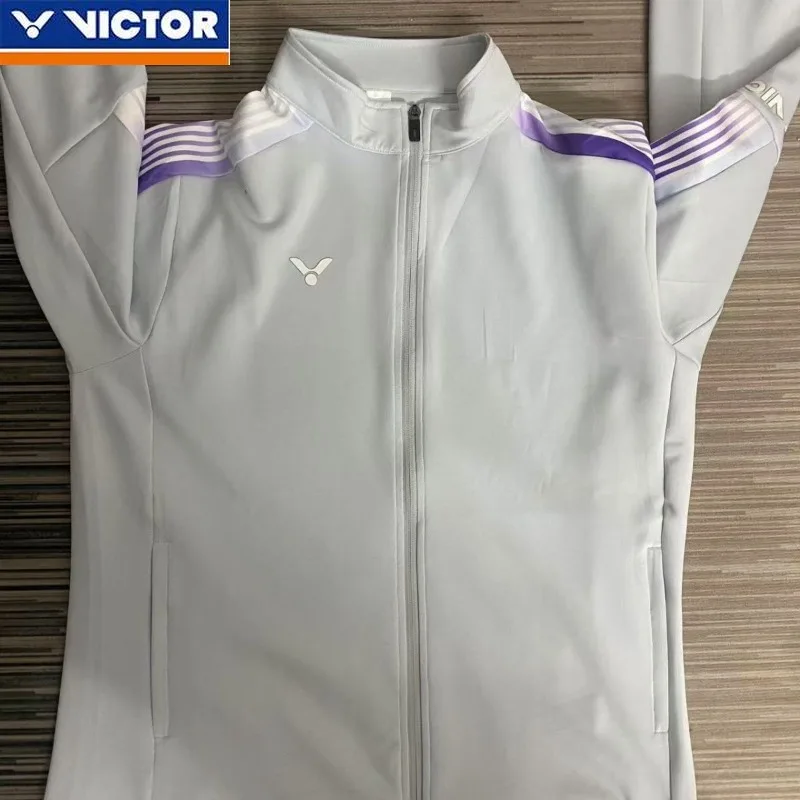 Victor 2025 Autumn and Winter New Men's and Women's Same Badminton Clothing Loose Sports Leisure Running Long-sleeved Jacket