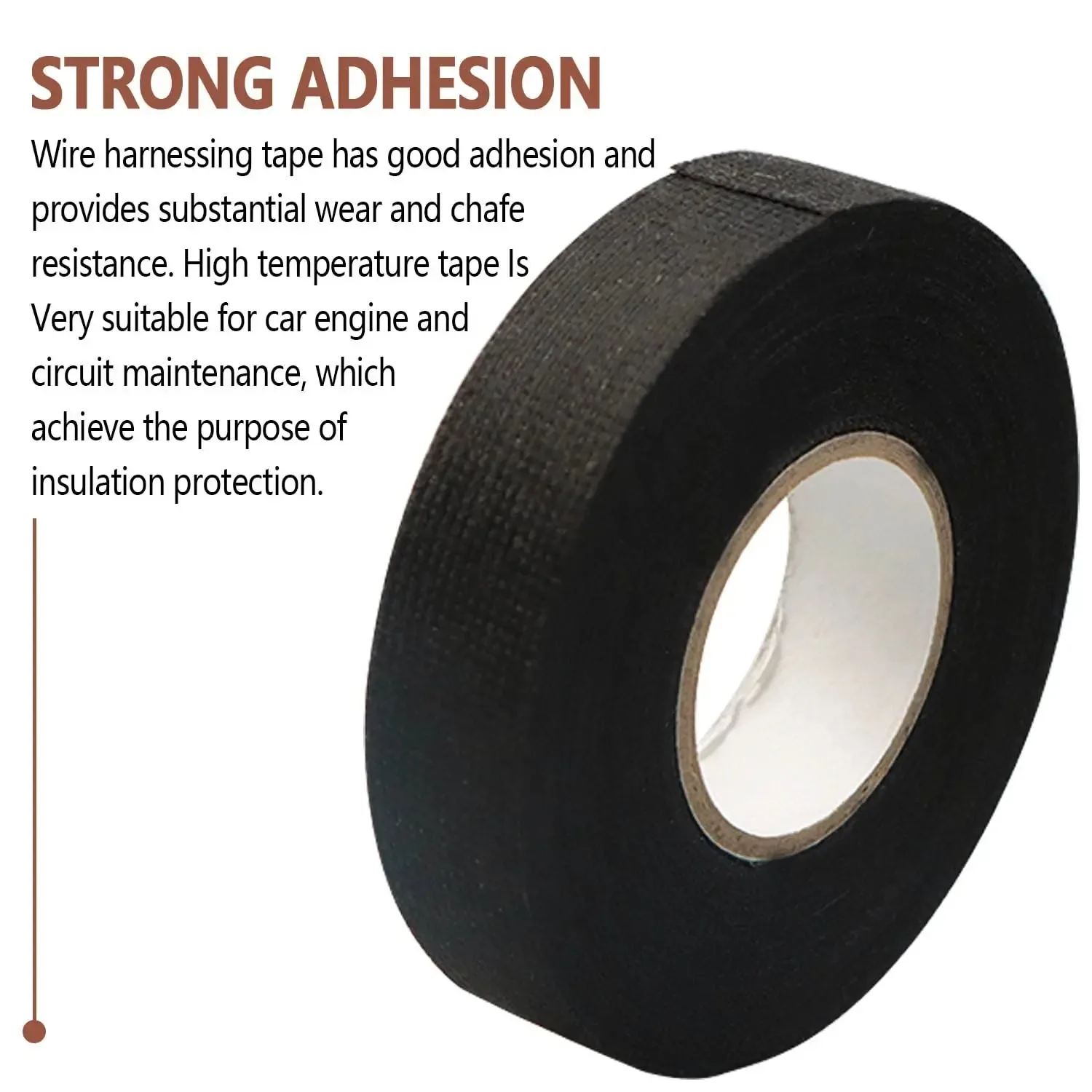 Fiberglass Cloth Tape 9/15/19/25mm – High Temp Resistant Wire Harness Wrap for Car Engine, Electrical Cable