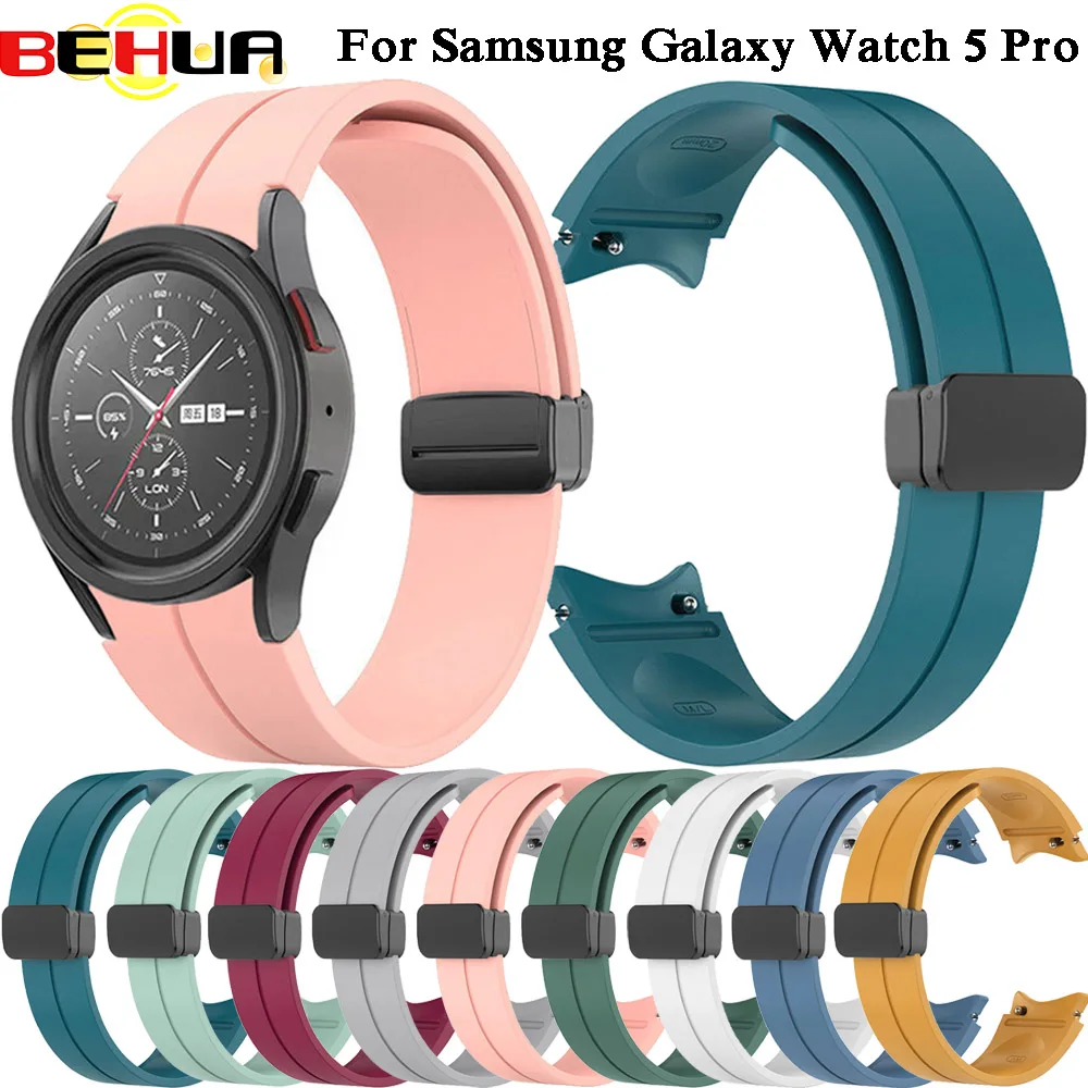 BEHUA 20 มม.สําหรับ Samsung Watch 5 Pro สําหรับ Galaxy 6 6 Classic Smartwatch สร้อยข้อมือ pin Correa เข็มขัดอุปกรณ์เสริม