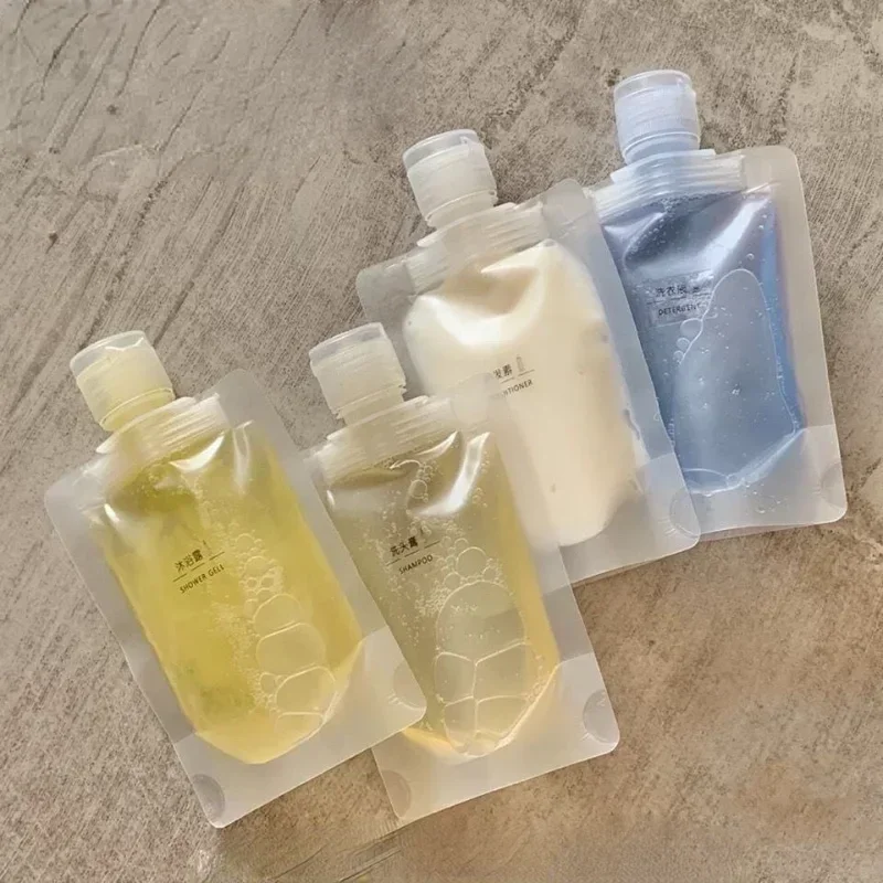 10pcs 30/50/100ml Clamshell Packaging Bag Stand Up Spout Pouch Plastic Hand Sanitizer Lotion Shampoo Makeup Fluid Bottles Travel