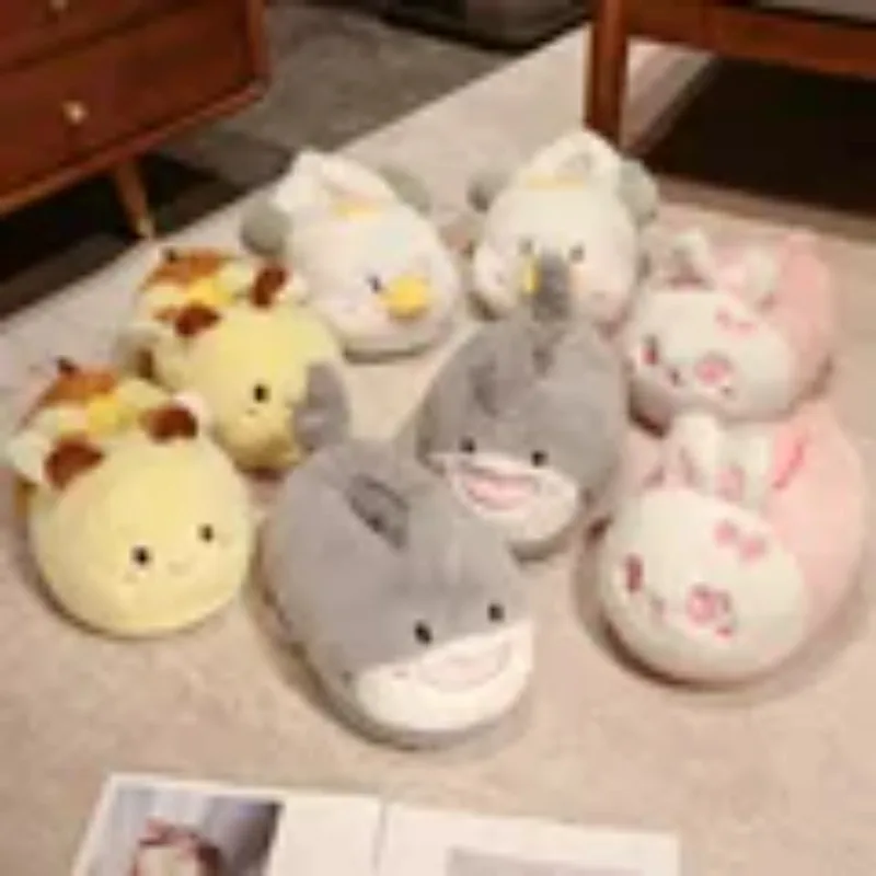 3 Colors Cute Cartoon Rabbit Plush Doll Slippers Animal Lovely Bunny Soft Stuffed Cotton Shoes Warm Winter Indoor Anime Slides image 4