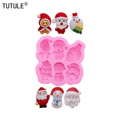 3D Santa Resin Jewelry Accessories Silicone Molds DIY Santa Claus Christmas snowman Chocolat Candy Cake Silicone Mould