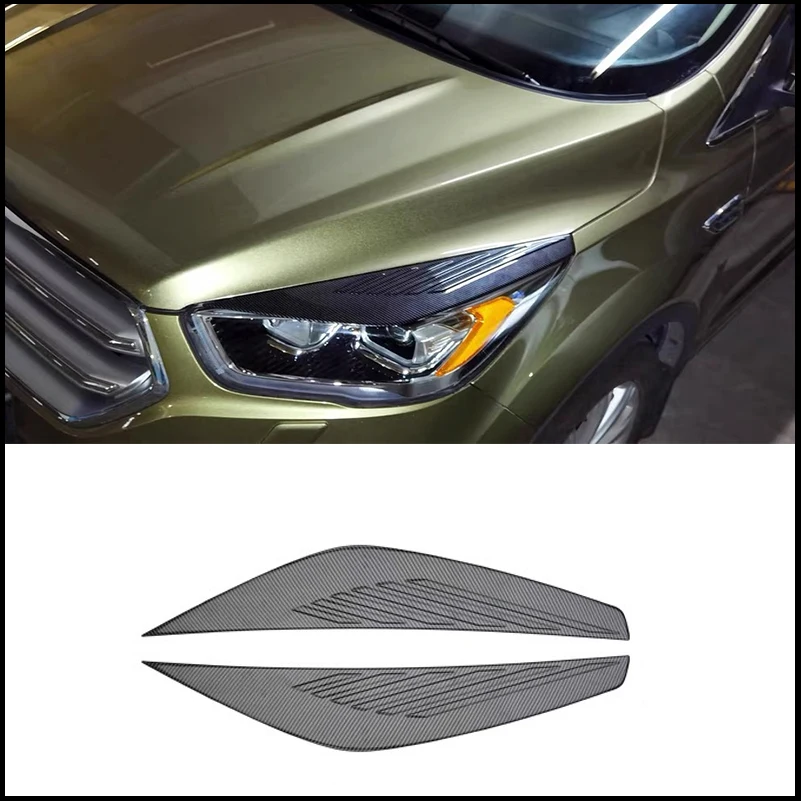 

Car styling For Ford Escape 2017-2019 Kuga Vignale Headlight Eyelid Eyebrow Decorate Cover Sticker Trim Auto Parts Accessories