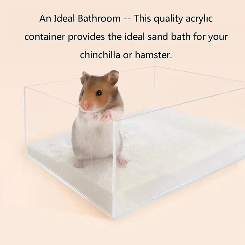 Hamster Sand Bath Shower Box Dwarf Chinchilla Sauna Room Acrylic Digging Sand Container Small Animals Bathroom Toilet for Gerbil