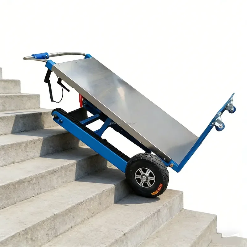 400KG Electric Up-stairs Machine Big Wheel Crawler Climbing Trolley Lithium Battery Handcart
