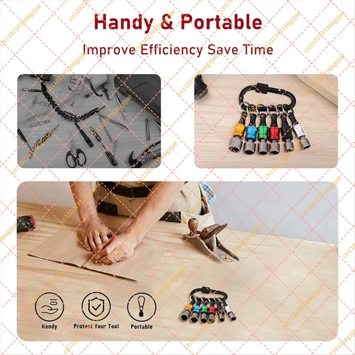 14pcs Power Nuts Driver Drill Bit Set 1/4 Inch Hex Socket Wrench Screw Tools with 6pcs Hex Keys, Replacement Accessory