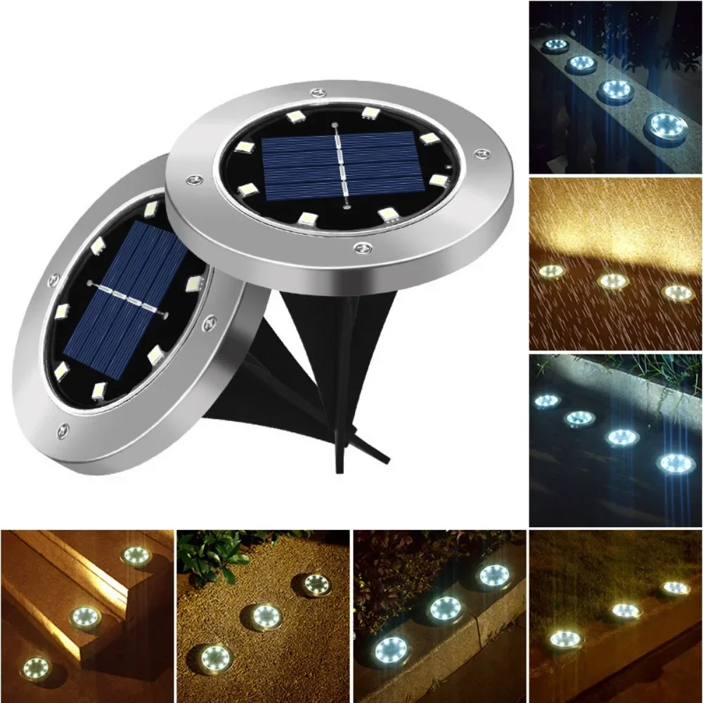 2024New LED Solar Stair Light Lamp Waterproof Passage Courtyard Guardrail Grass lamp Courtyard Garden rainproof villa floor lamp