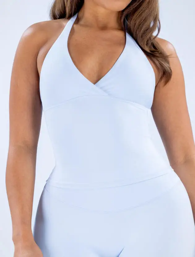 Pericic Origin Neckholder-Top für Damen, tiefer V-Ausschnitt, offener Rücken, Tanktop für Fitnessstudio, Laufweste, Pilates, Lauftraining, Fitnessbekleidung, Yoga-Top – Detail 17