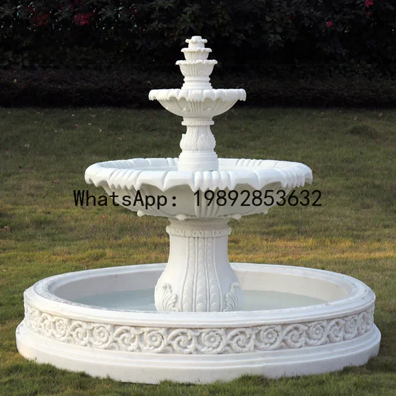 L14- European Style Water Flow Fountain Outdoor Courtyard Garden Fish Pond Spray Pool Landscape Decoration
