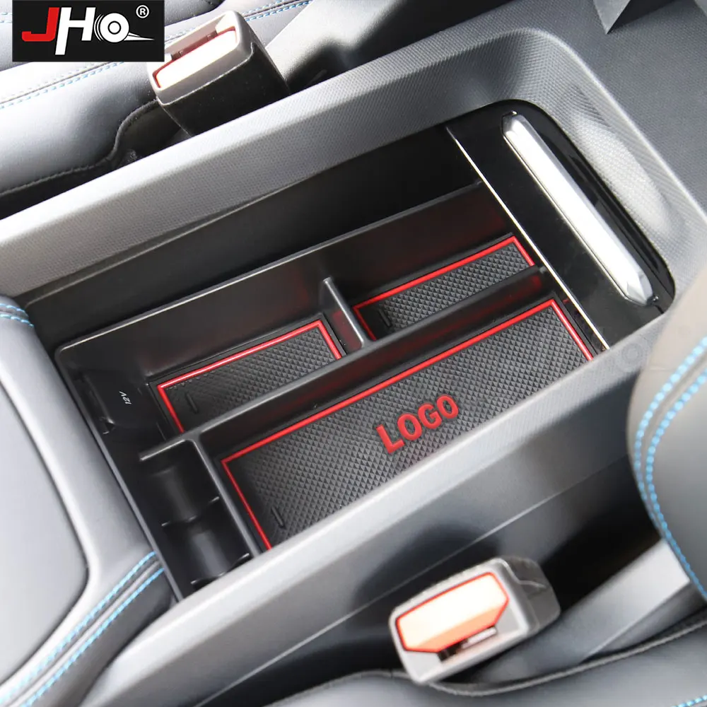 

JHO Center Console Armrest Container Tray Storage Box Front Car Organizer For Ford Mustang Mach-E 2021 2022 Accessories