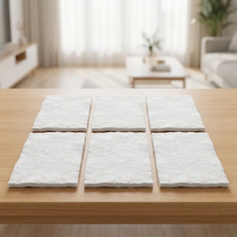 6pcs High=Temp Fiber Blanket For Stoves Cuttable Ceramic Wool Felt For Mini Fireplaces, Camping & Outdoor Cooking Heat Shield