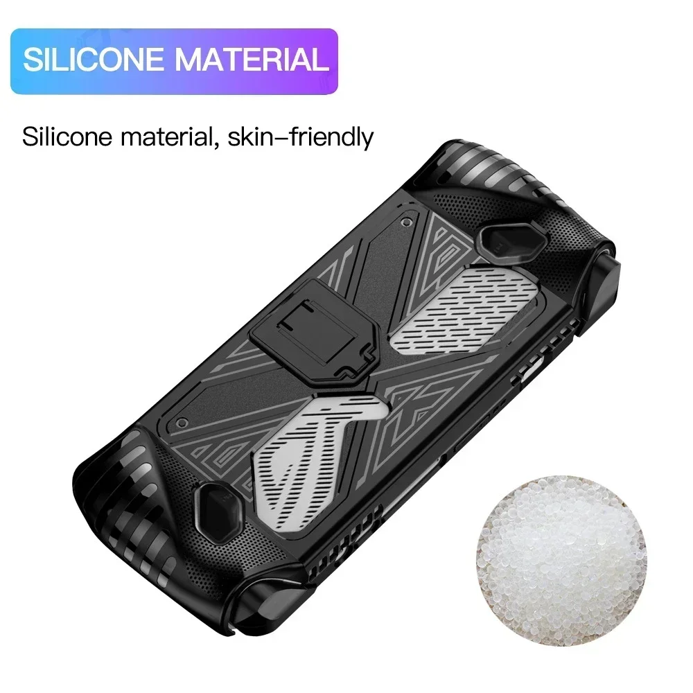 Case For Asus ROG Ally Game Console Skin Silicone Protective Cover With Kick Stand for ROG ally X Protector Shell Accessories