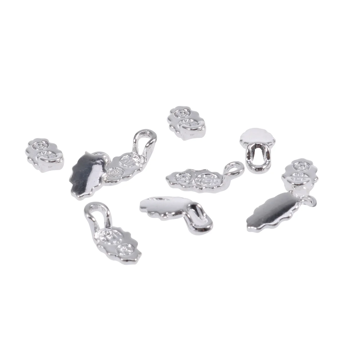 30 Pcs Glue on Bails for Jewelry Making Sterling Silver Earring Hooks Necklace Connector Charms Wooden Fish