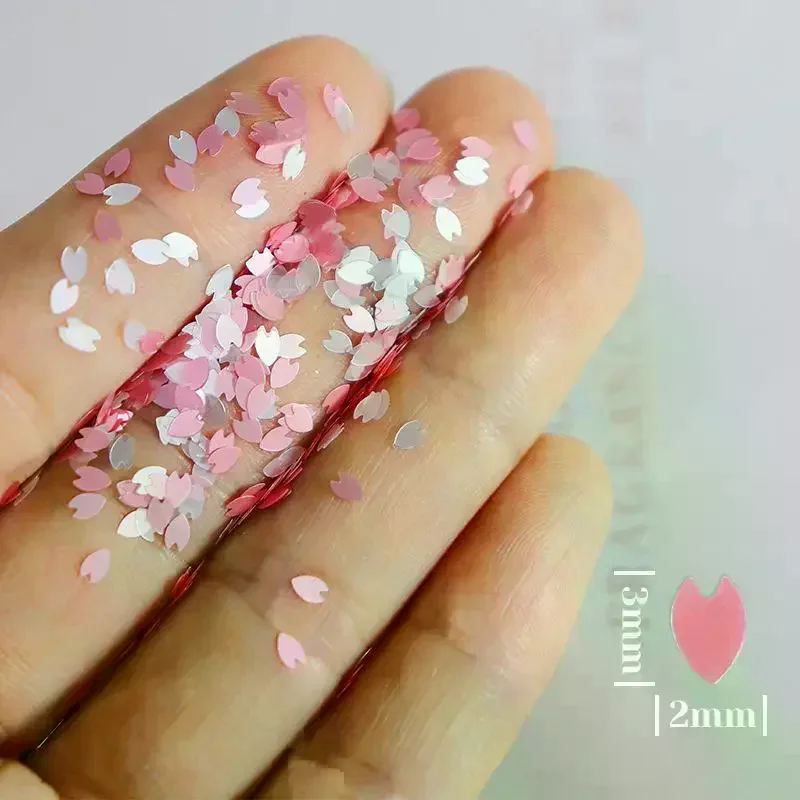 6 Grids Shining Flower Petal Chip Nail Sequins Cherry Blossoms Glitter Stickers Spring Holographic Decor Flakes Colorful Decor
