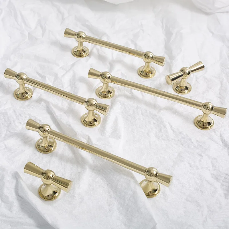 Light Luxury Bright Gold Cabinet Handle Brass Cabinet Handle Creative Drawer Handle High-end Furniture Hardware Accessories