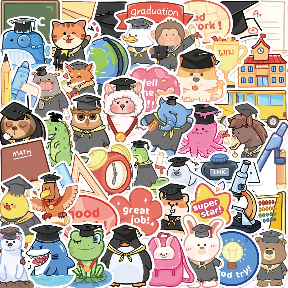 

50Pcs Graduation Season Series Stickers Suitcase Phone Case Water Bottle Waterproof Decoration Diy Sticker Packs