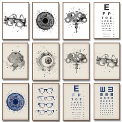 Ophthalmologist Optician Human Eye Anatomy Art Canvas Painting Optometry Tools Posters Prints Wall Pictures Doctor Office Decor