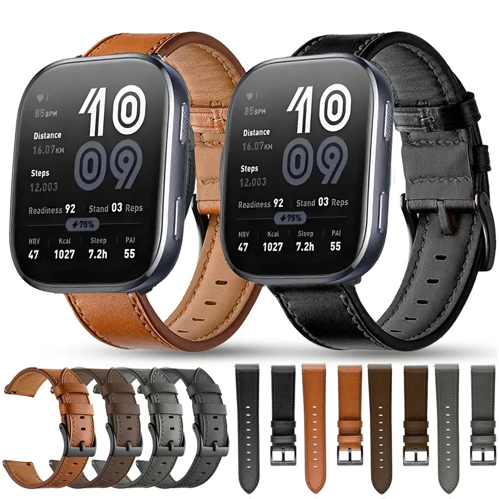 

Leather Strap Watchband for Amazfit Bip 6 5 Bip6 Smart Watch Wriststrap Quick Releas Bracelet for Amazfit Bip6 Accessories