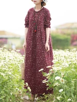 Vintage Floral Dress Woman 2025 ZANZEA Autumn Bohemian Long Dresses Casual Long Sleeve Maxi Vestidos Loose Robe Femme Oversize - Image 6
