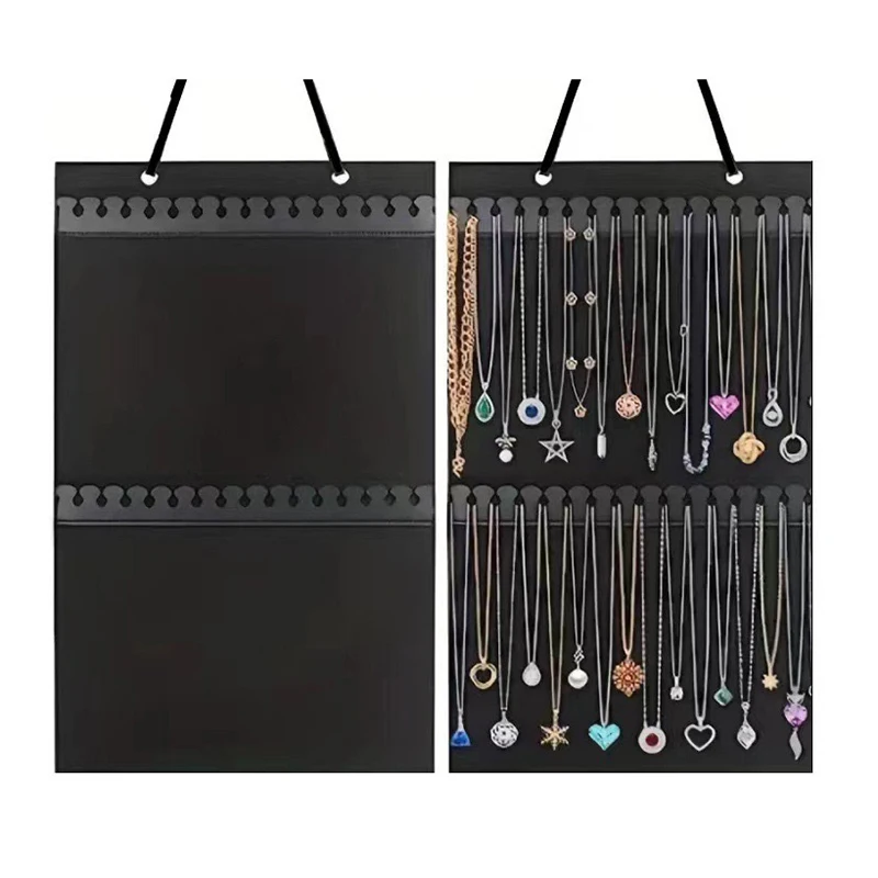 

Hanging Jewelry Organizer Bag For Earrings Necklace Bracelets Display Storage Single Sided Felt Organizer Bag