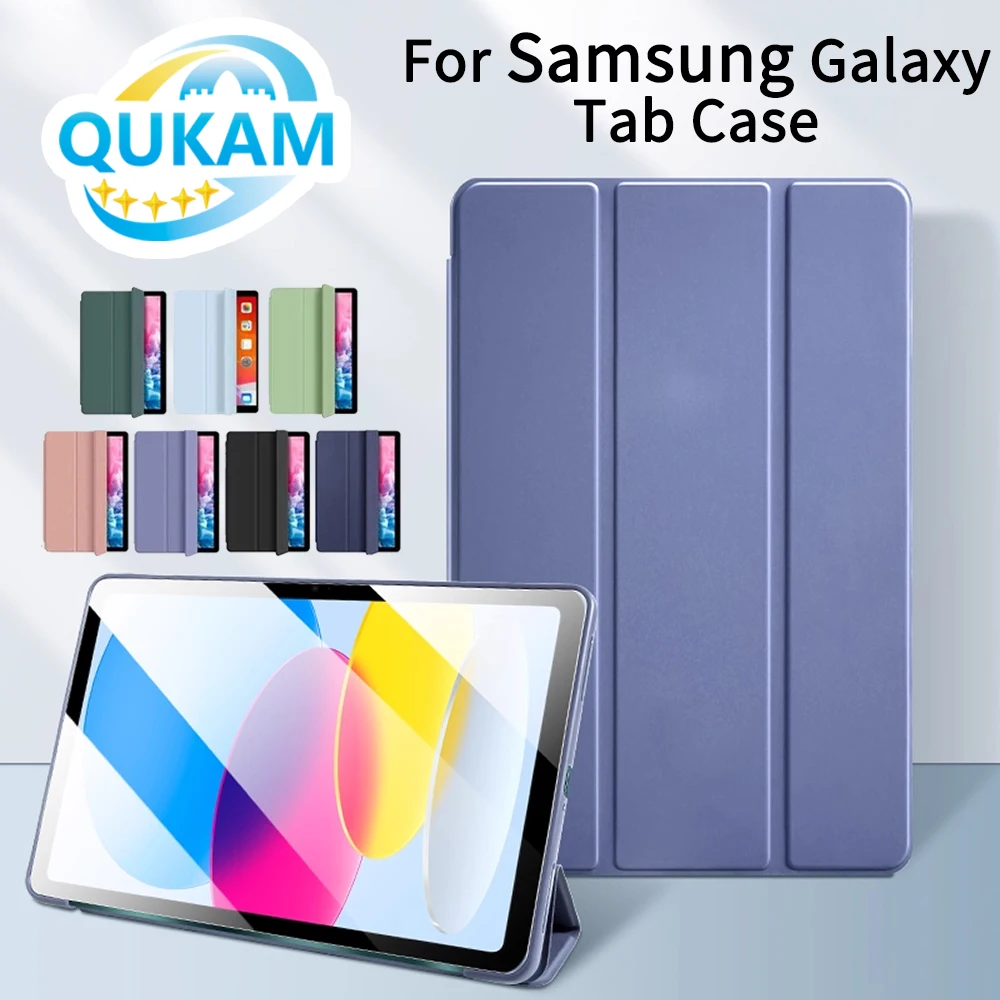 

Чехол QUKAM для Samsung Galaxy Tab A9 Plus 11 дюймов, тройной мягкий чехол-подставка для планшета A7 A8 A9 S6 12,4 дюйма S7+ S8+ S9+ S7FE Cover