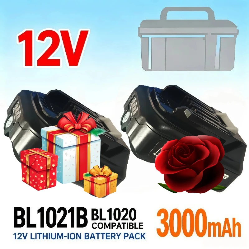 Power Tool Replacement Battery 12V 3000mAh Li‑ion For BL1021B BL1020 BL1016 BL104 DF331D Battery Pack
